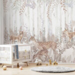 Fototapeta Grupa jeleni w lesie