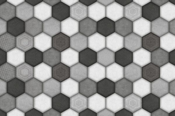 Geometryczny sześciokątny wzór w skali szarości Geometryczny sześciokątny wzór w skali szarości