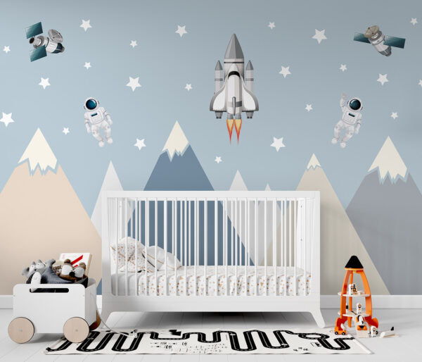 Prom kosmiczny i astronauta na niebie Prom kosmiczny i astronauta na niebie