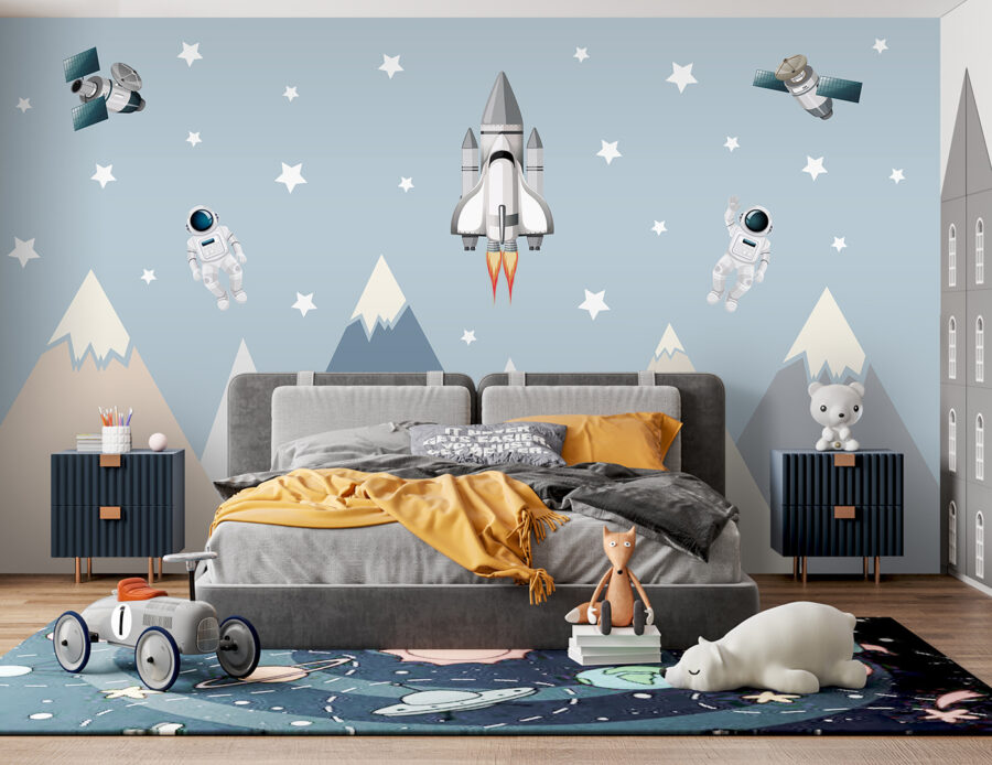 Prom kosmiczny i astronauta na niebie