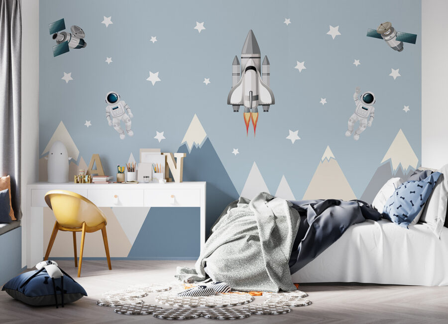 Prom kosmiczny i astronauta na niebie