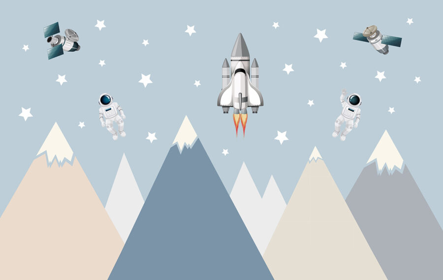 Prom kosmiczny i astronauta na niebie