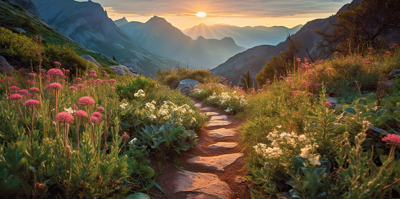 u96205p - Kamienna ścieżka prowadząca w góry - tegory