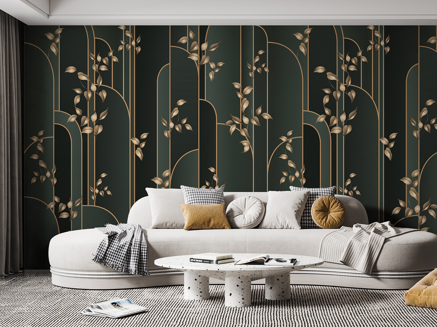 Wallpaper with leaves on it