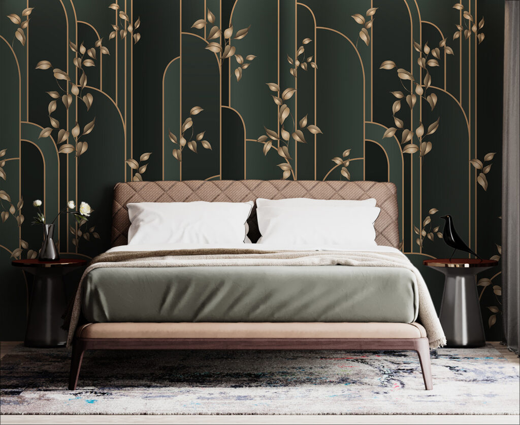 Wallpaper with leaves on it