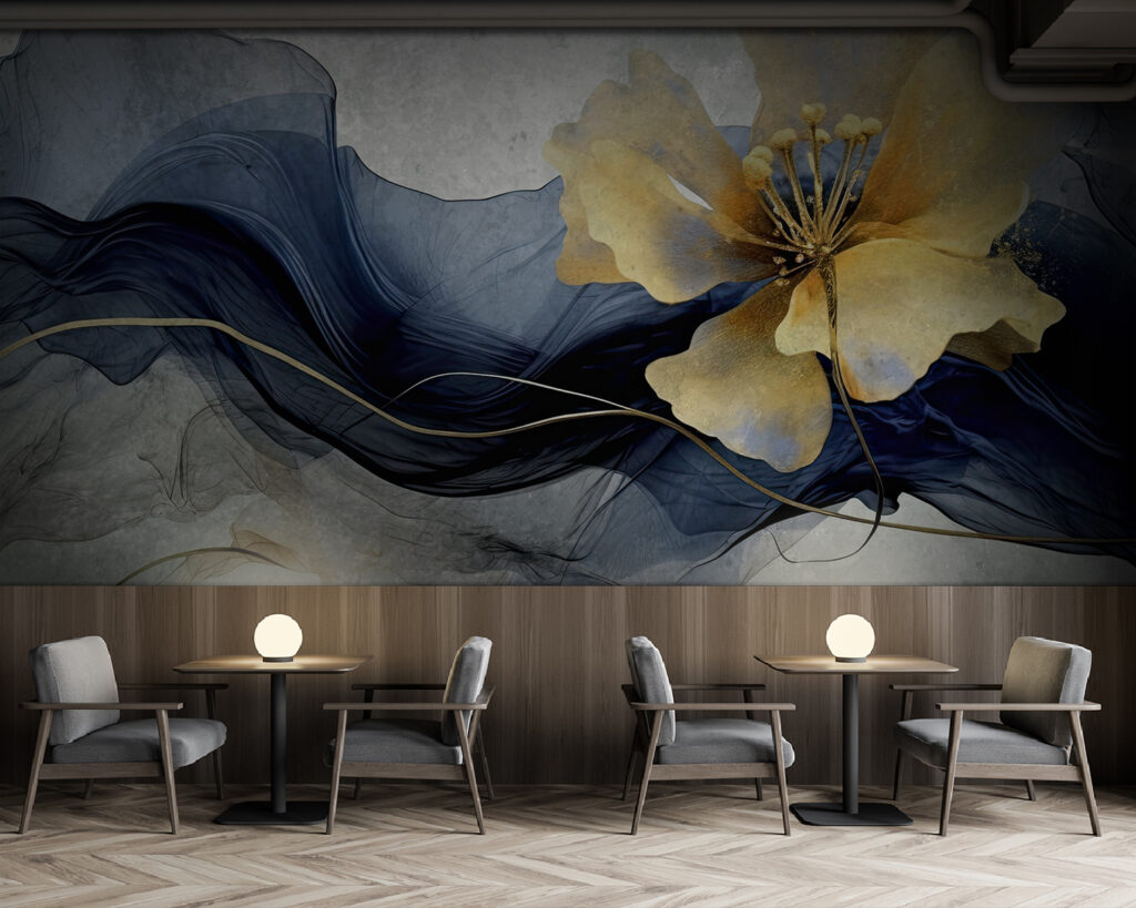 Elegant flower amidst flowing silk