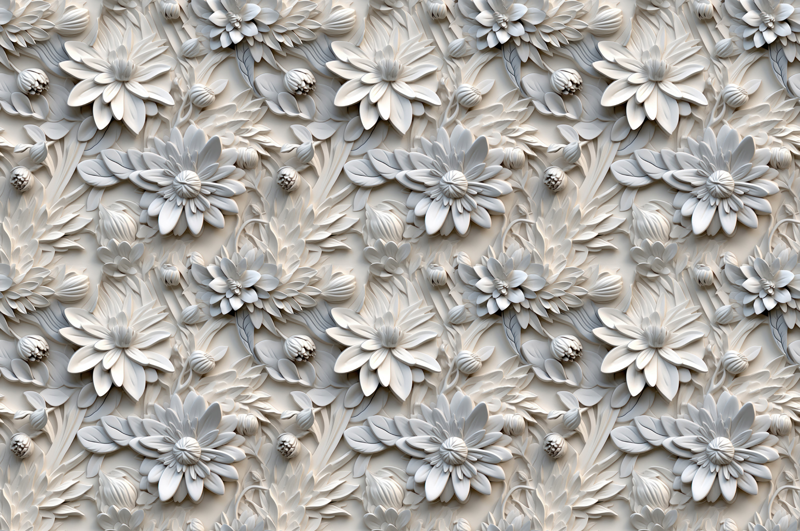 White flower pattern on a wall
