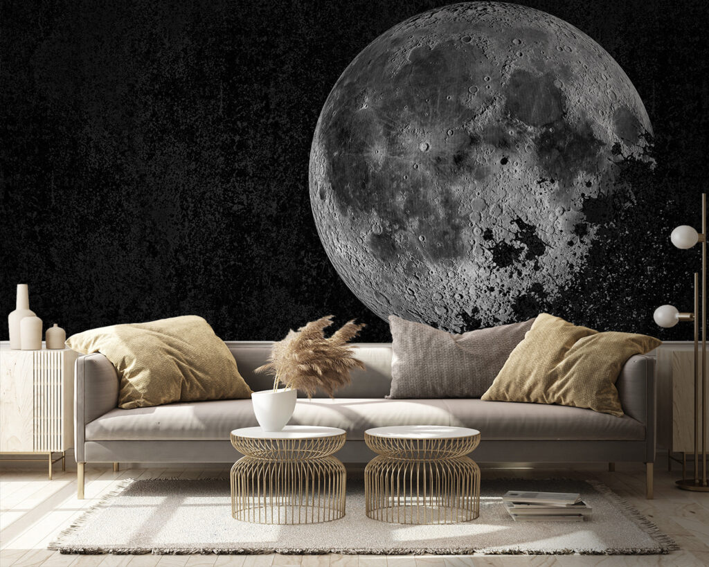 Mysterious moon in a dark sky