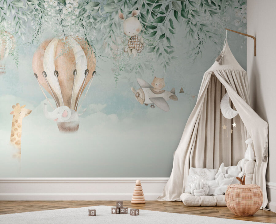 Painting of animals flying in the sky Painting of animals flying in the sky