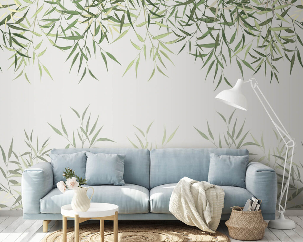 Delicate bamboo leaves on soft background Delicate bamboo leaves on soft background