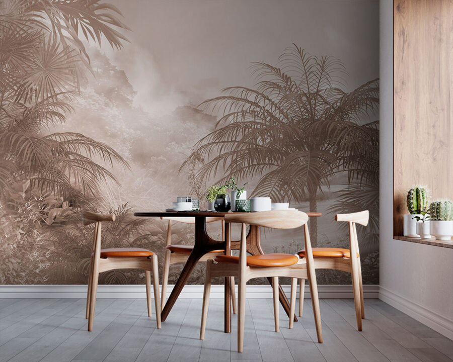 Grupa palm we mgle
