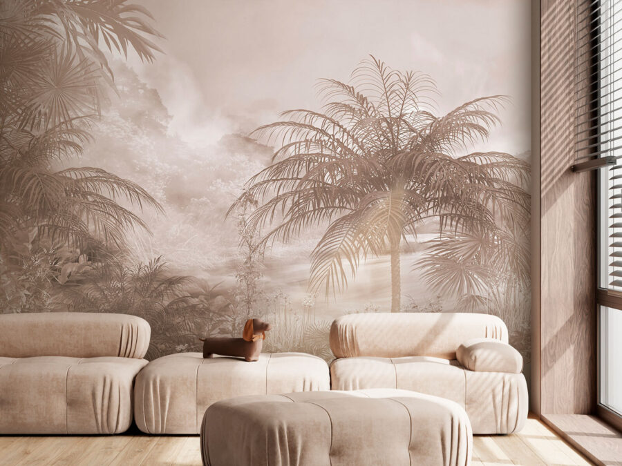 Grupa palm we mgle
