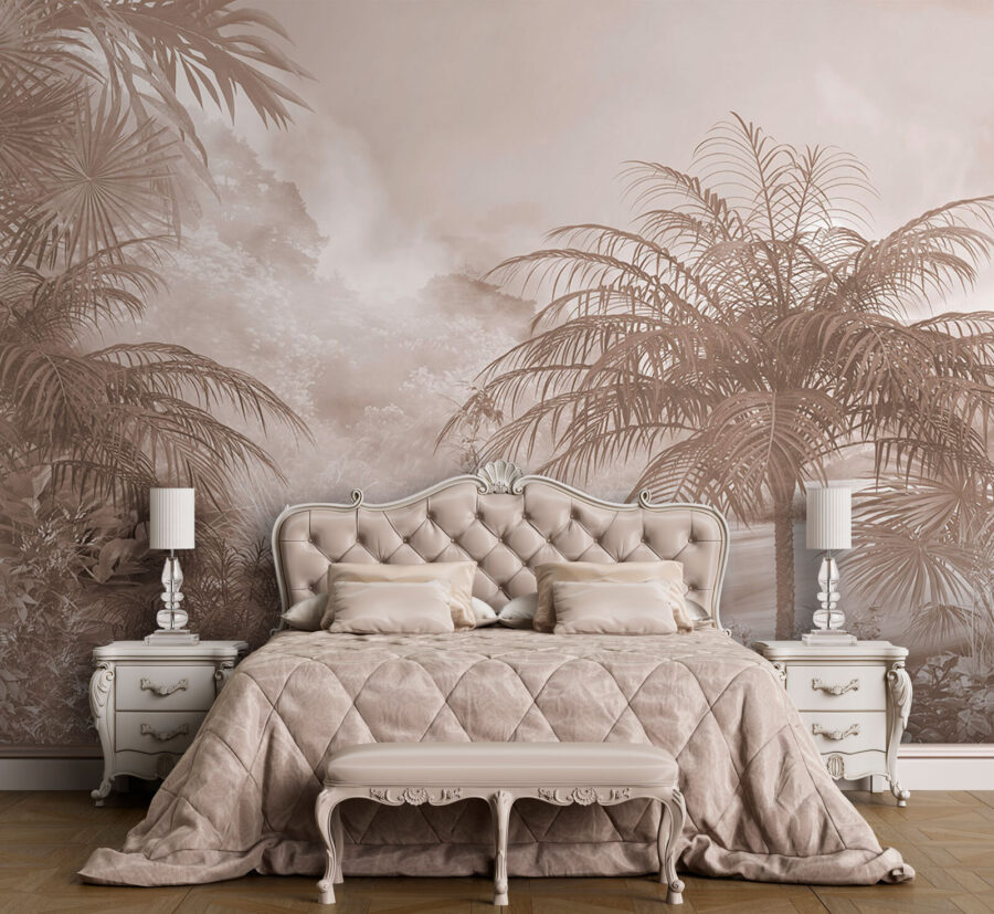 Grupa palm we mgle