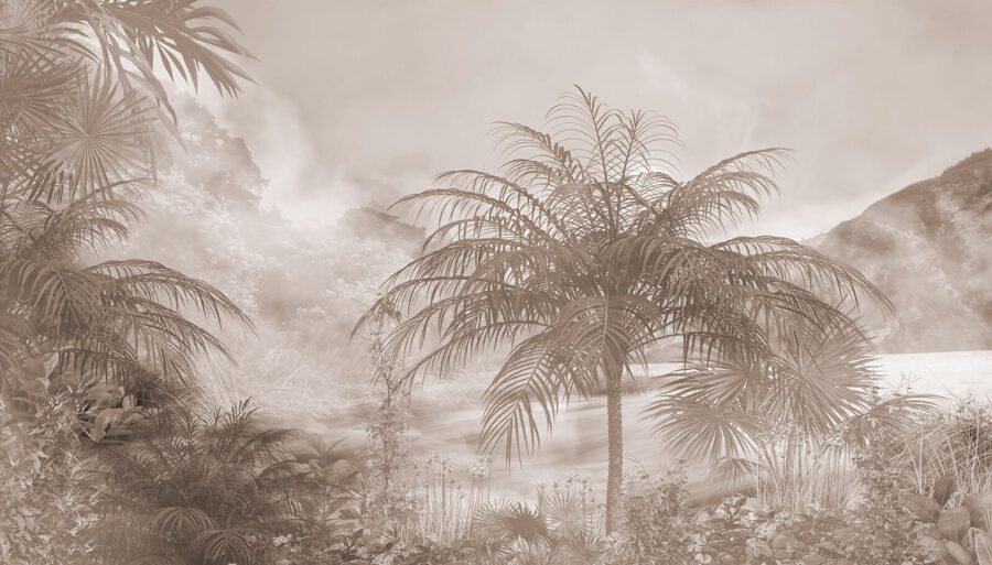 Grupa palm we mgle
