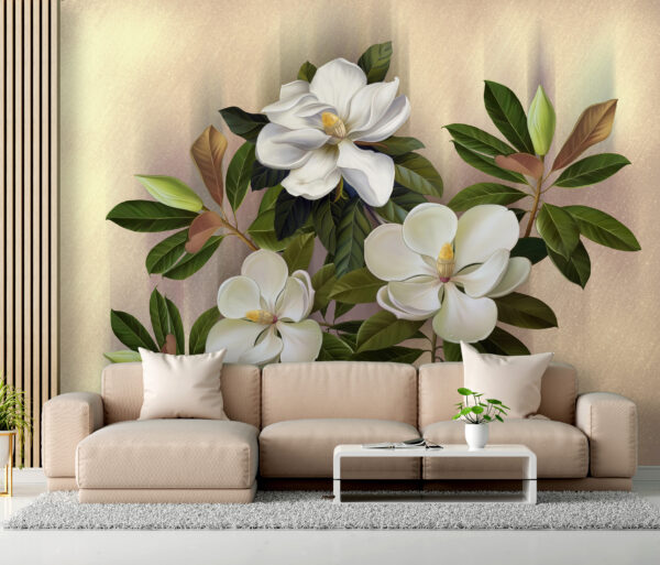 Piękne kwiaty magnolii na wystawie Fototapeta Piękne kwiaty magnolii na wystawie