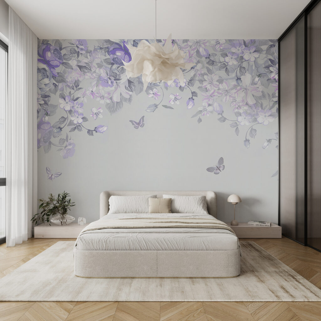 A floral design with butterflies