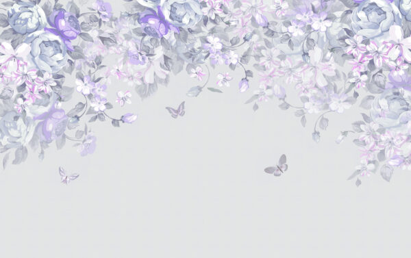 A floral design with butterflies