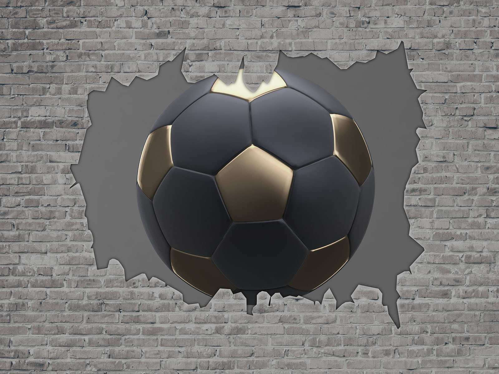 Soccer Ball Crashes Through Wall