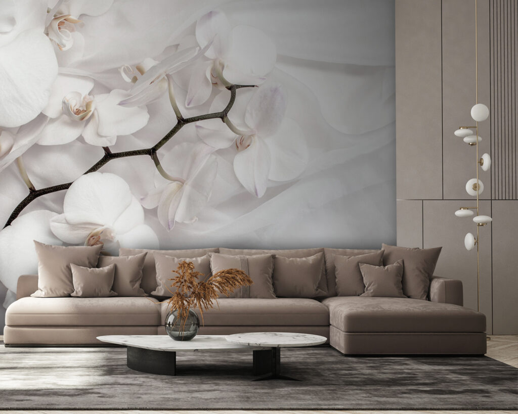 Białe orchidee na białym materiale u94056pig58m 1024x819 - Białe orchidee na białym materiale