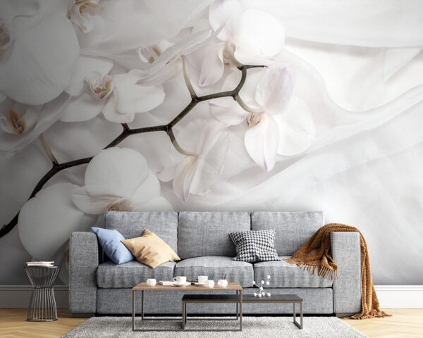 Białe orchidee na białym materiale u94056pig54 600x480 - Białe orchidee na białym materiale