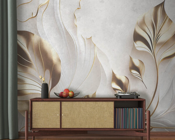 Elegant leaves on a textured background