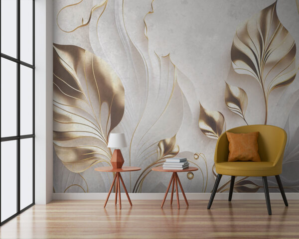 Elegant leaves on a textured background