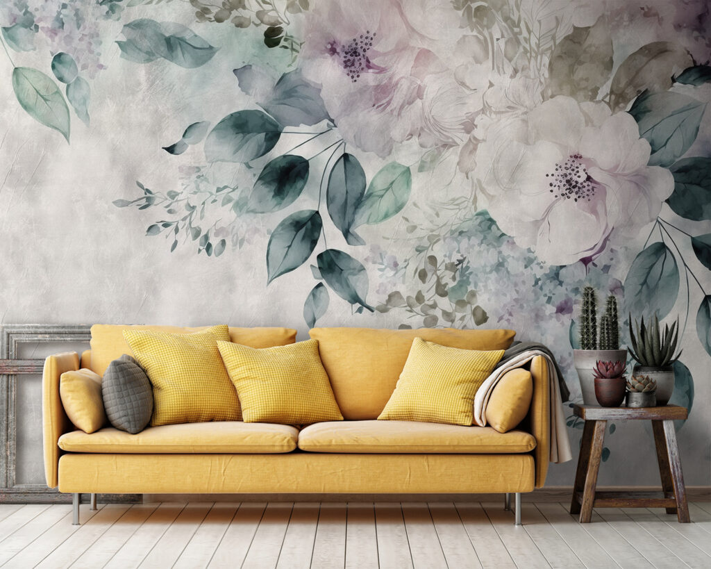 Painting of flowers and leaves Painting of flowers and leaves