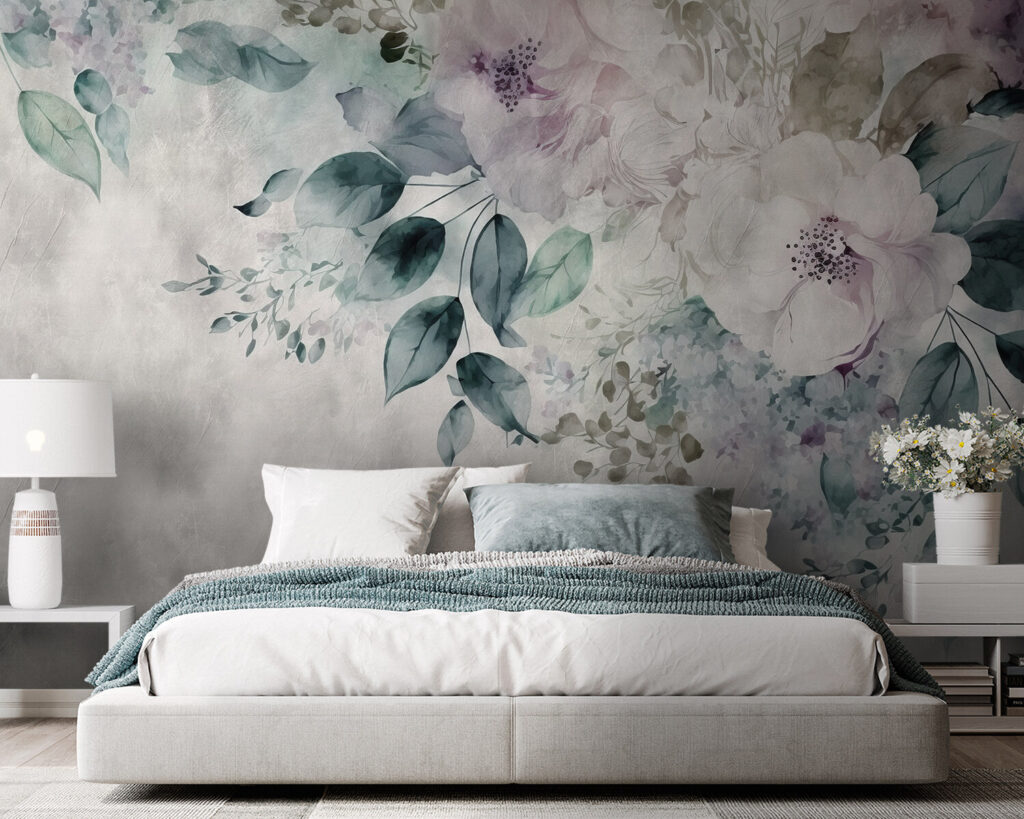 Painting of flowers and leaves Painting of flowers and leaves