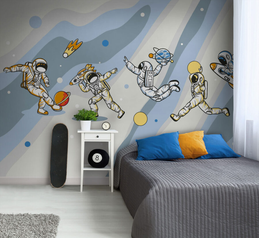 Grupa astronautów w przestrzeni kosmicznej Grupa astronautów w przestrzeni kosmicznej