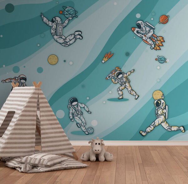 Grupa astronautów w przestrzeni kosmicznej Grupa astronautów w przestrzeni kosmicznej