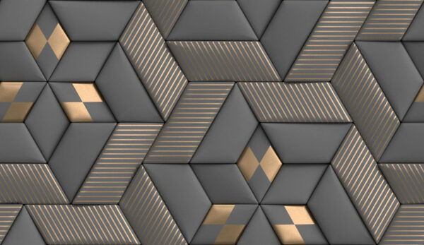 Geometric elegance in grays and brass