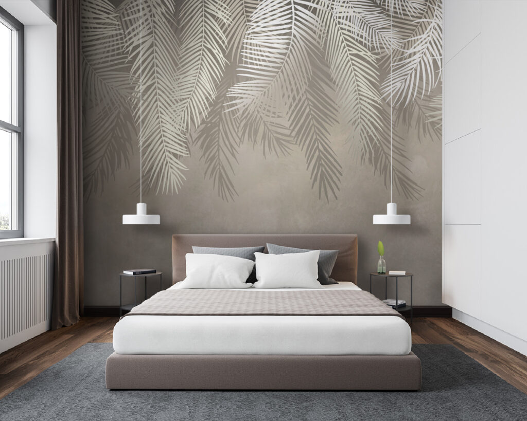 White leaves on a gray background