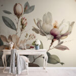 Fototapeta Elegancka magnolia kwitnie w delikatnych odcieniach