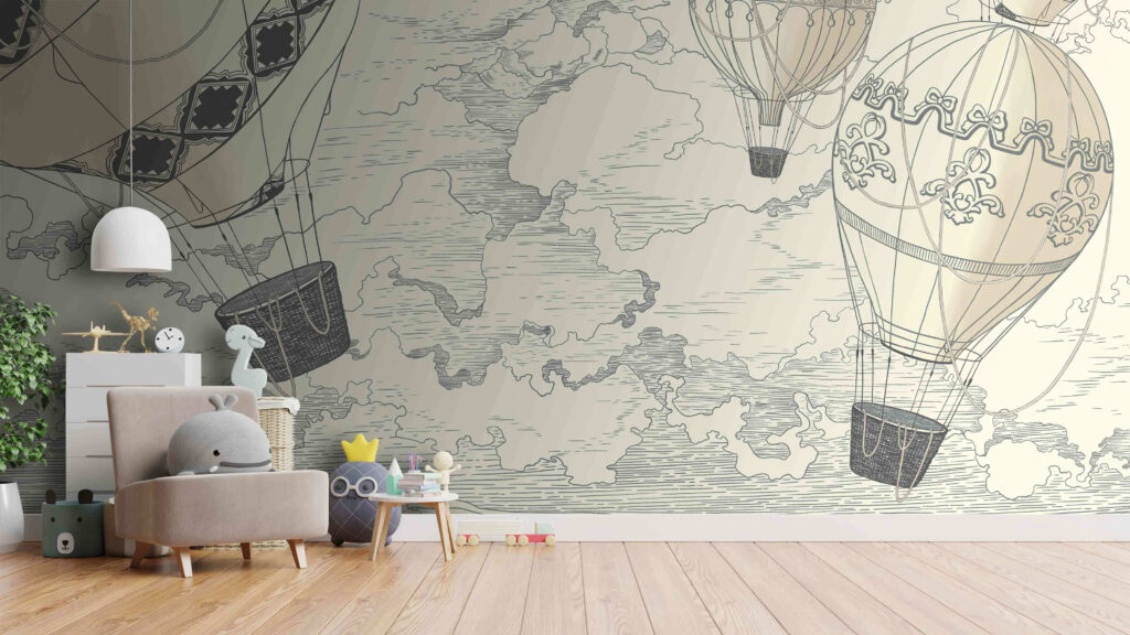 Group of hot air balloons in the sky