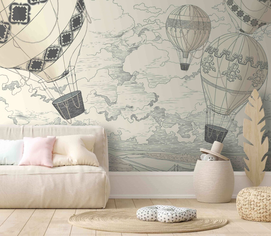 Group of hot air balloons in the sky