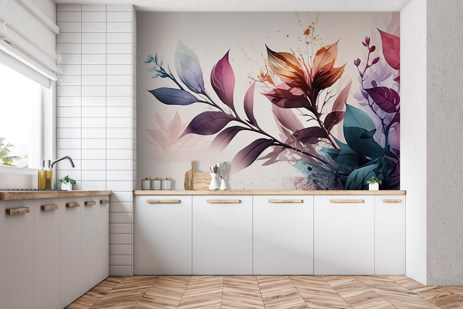 Vibrant foliage in soft pastel hues