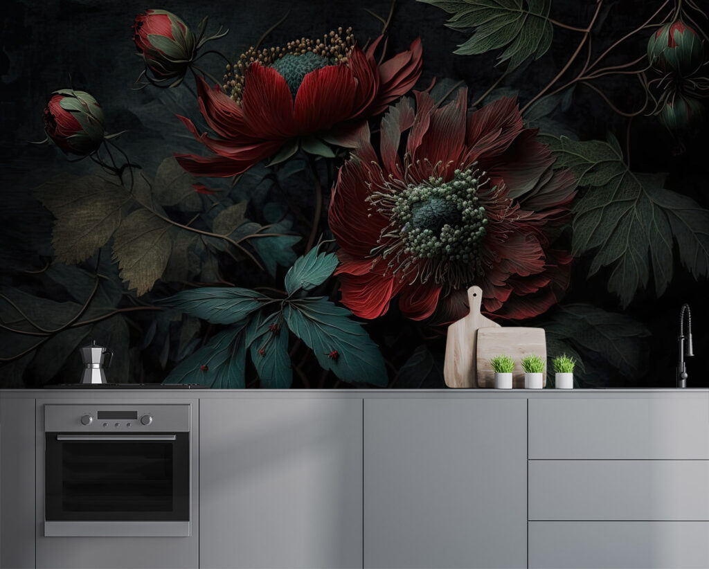 Dark blooms in a moody setting