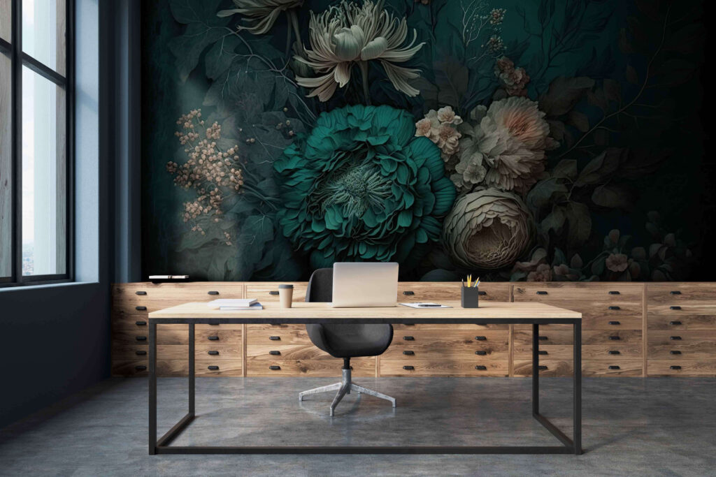 Elegant floral composition with deep hues Elegant floral composition with deep hues