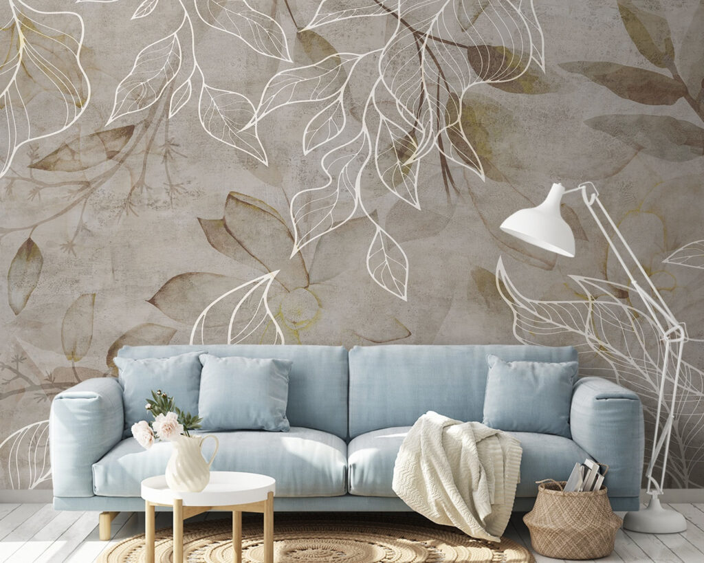 Elegant leaves on a textured background Elegant leaves on a textured background