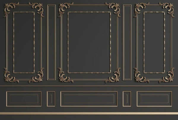 Elegancki, ozdobny wzór ścienny w ciemnych odcieniach Elegancki, ozdobny wzór ścienny w ciemnych odcieniach