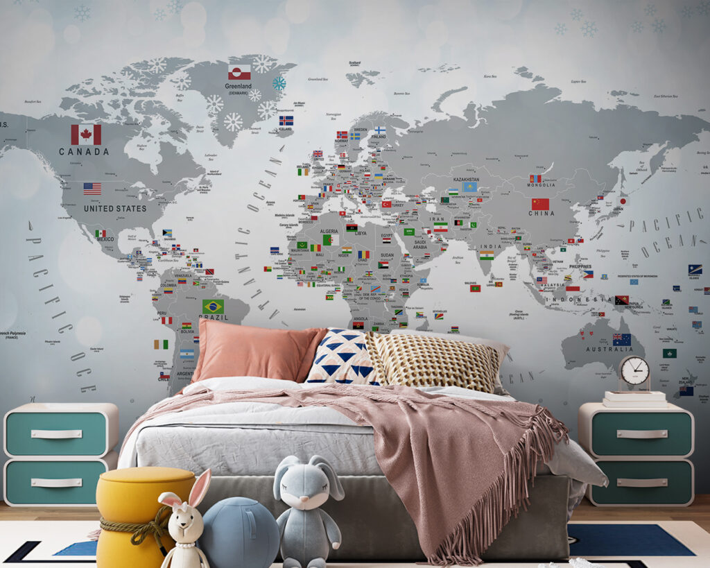 Map of the world with flags Map of the world with flags