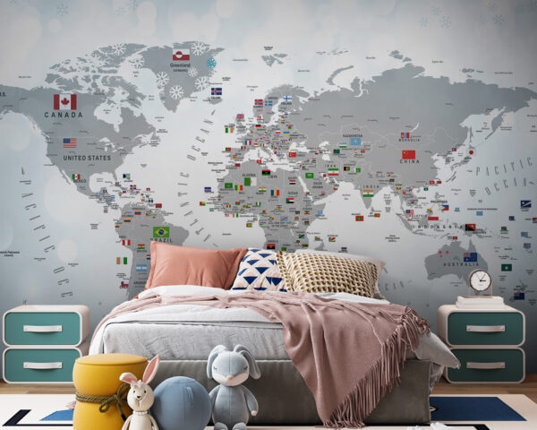 Map of the world with flags Map of the world with flags