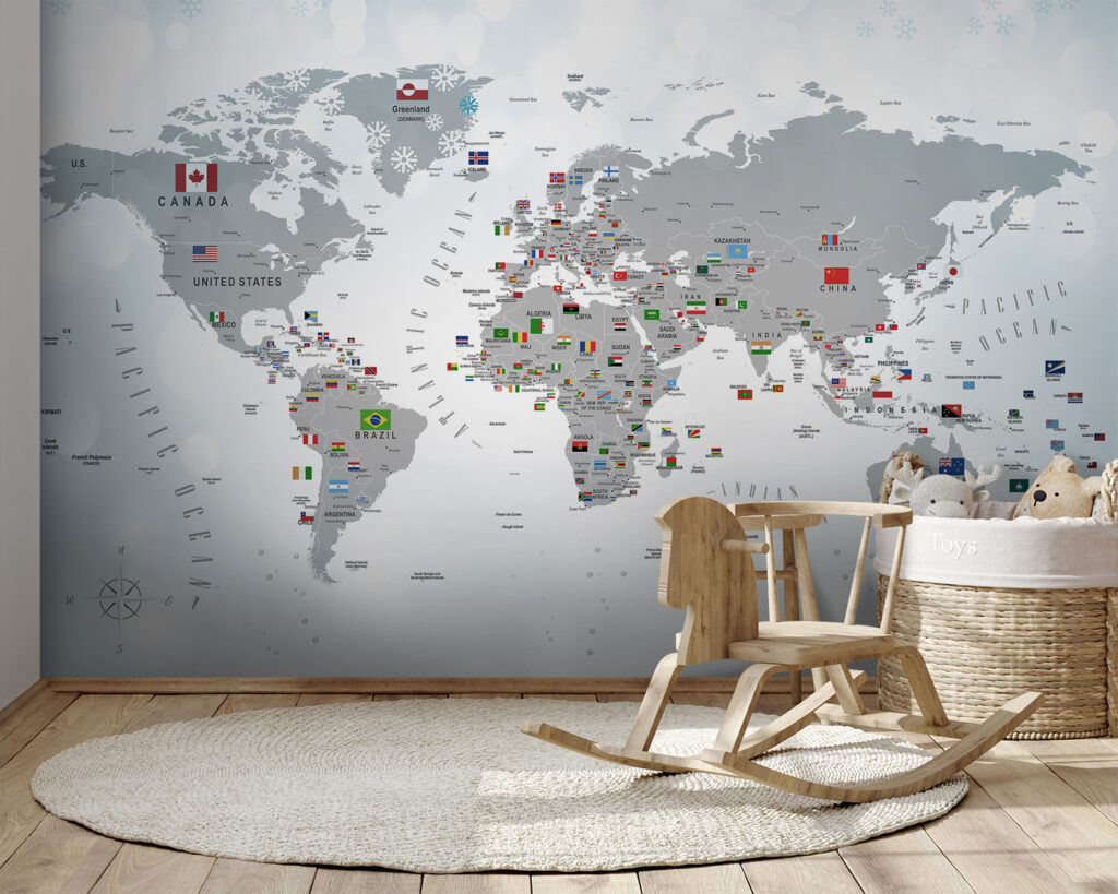 Map of the world with flags Map of the world with flags