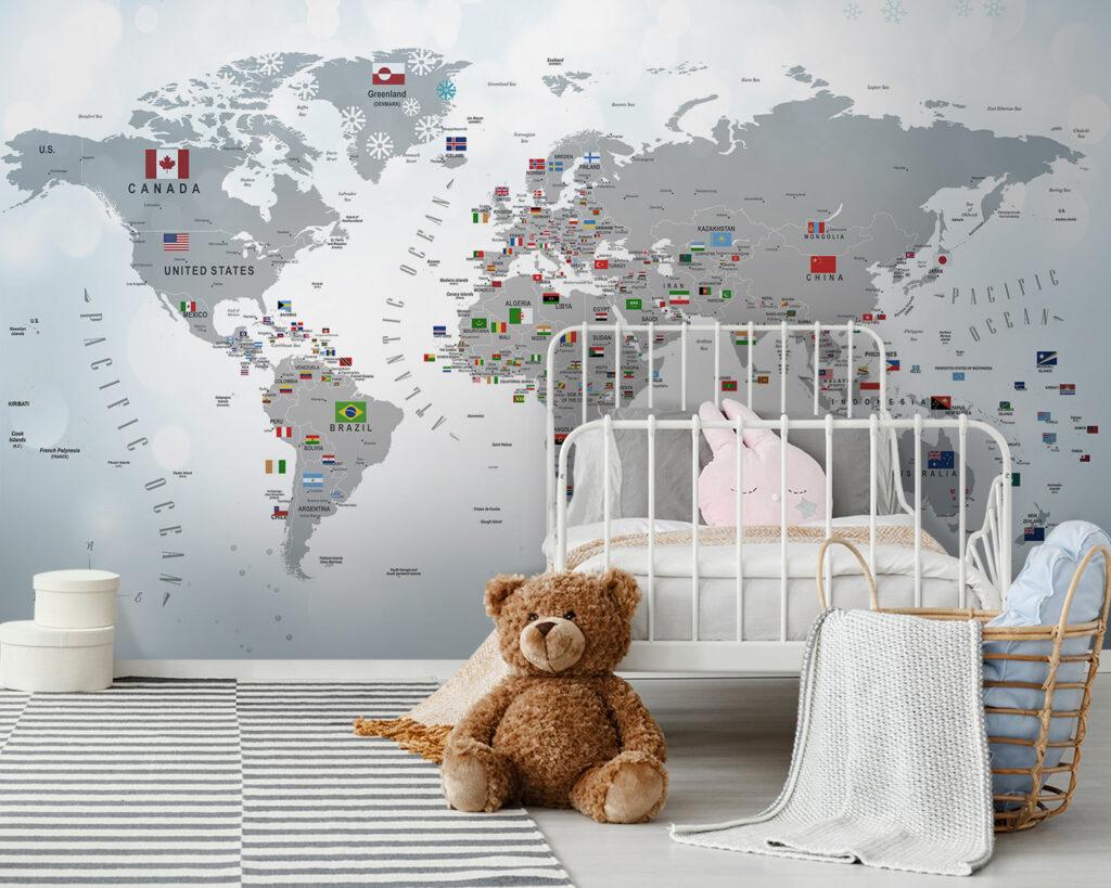 Map of the world with flags Map of the world with flags