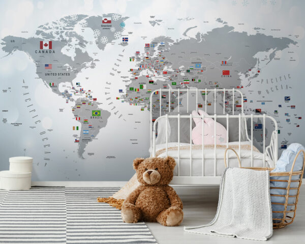 Map of the world with flags Map of the world with flags
