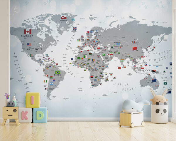 Map of the world with flags Map of the world with flags