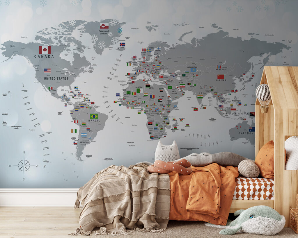 Map of the world with flags Map of the world with flags