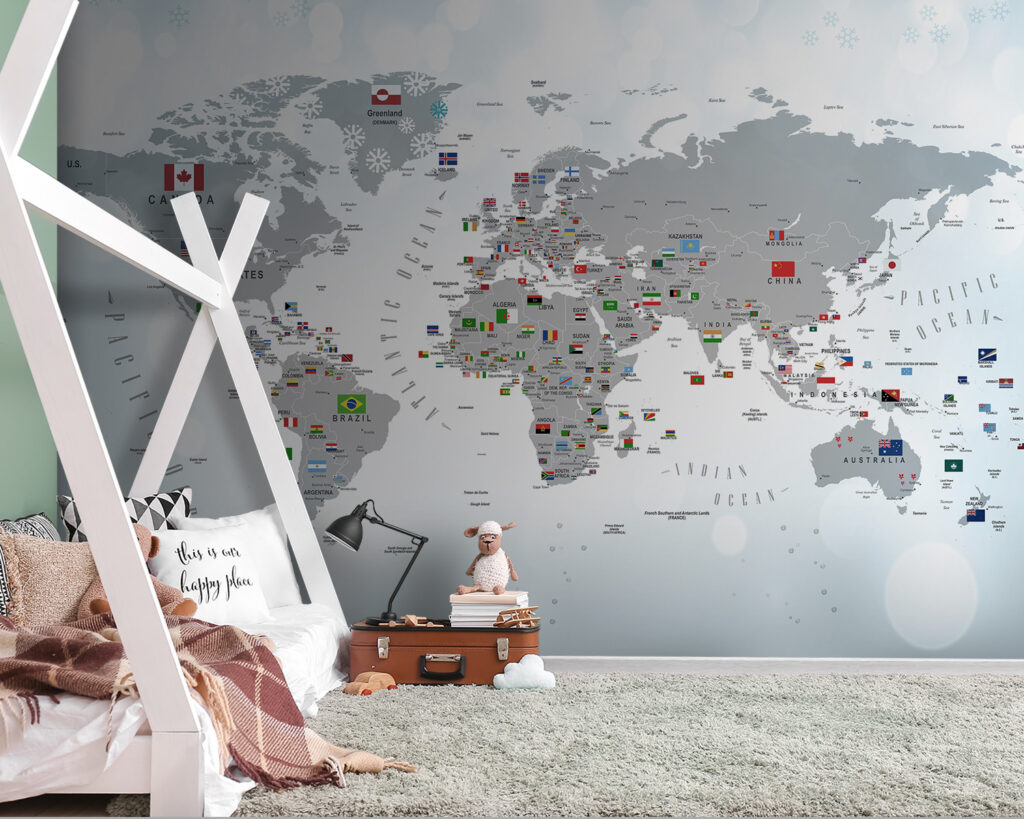 Map of the world with flags Map of the world with flags