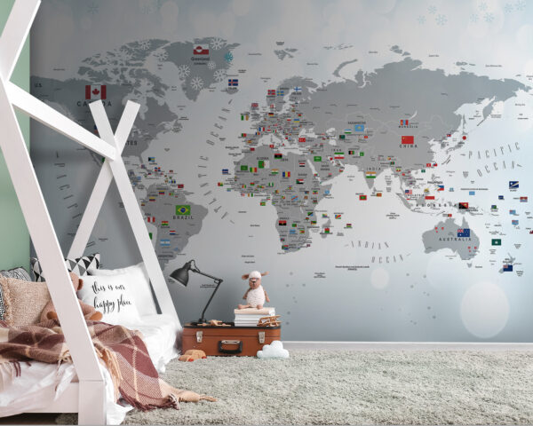 Map of the world with flags Map of the world with flags