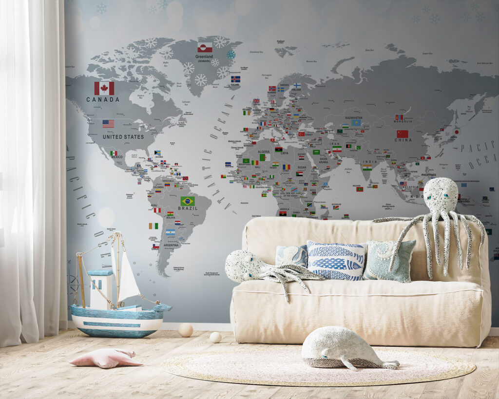 Map of the world with flags Map of the world with flags